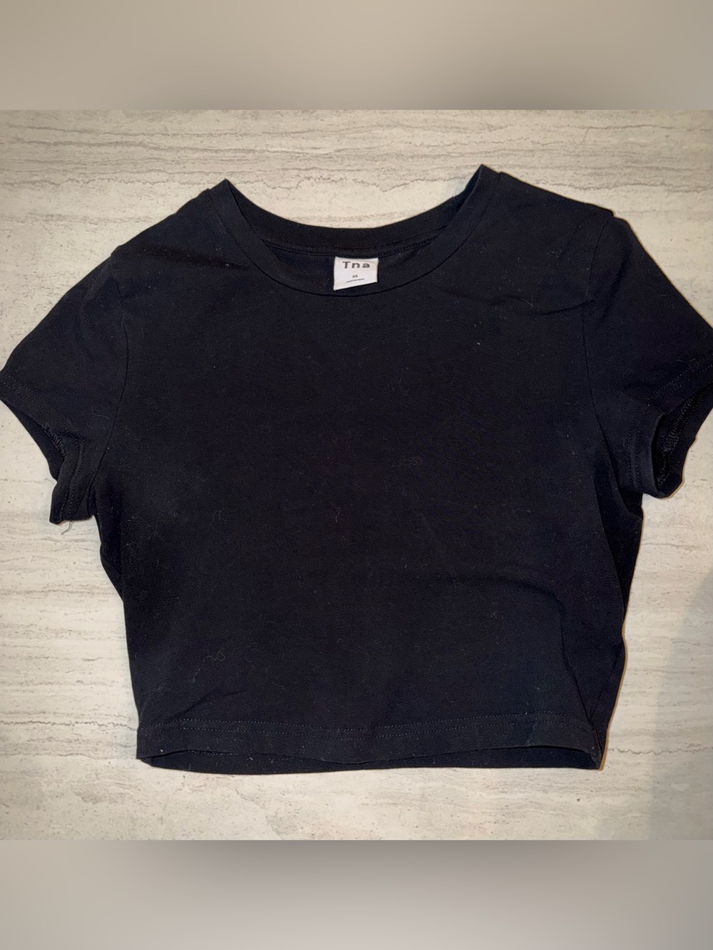 TNA Black Short Sleeve Crop Tee